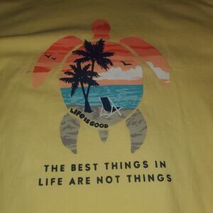Life is Good Size XL Best Things in Life are Not Things Crusher T-Shirt Yellow